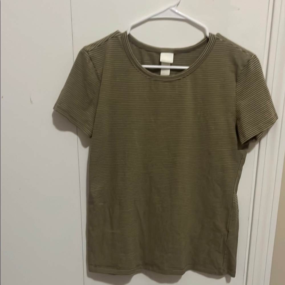 Olive Green Stripped Women's Top